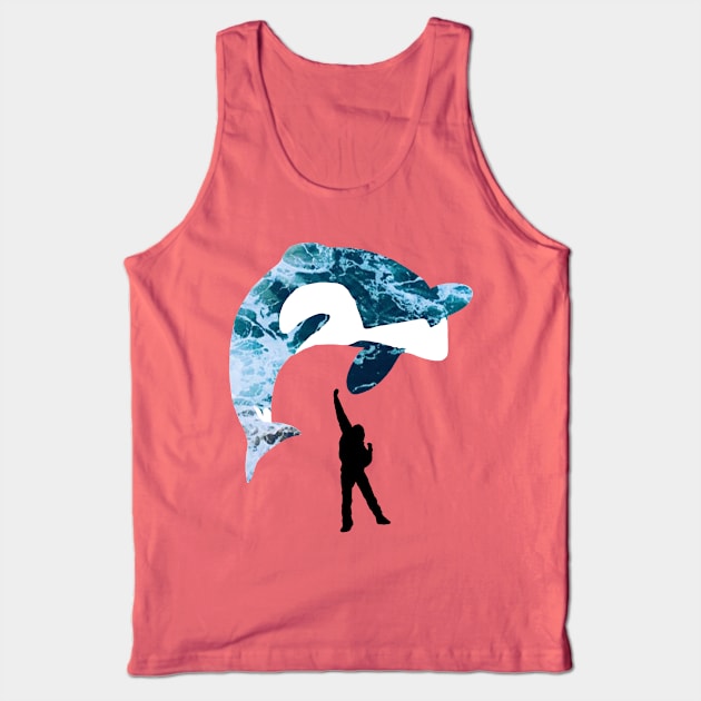Free Willy Jump Ocean Silhouette Tank Top by shellysom91